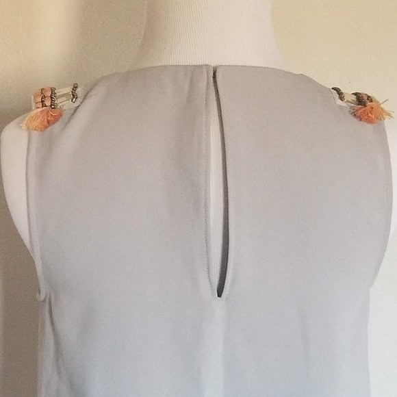 Rachel Roy Grey Sleeveless Top with Beaded Sequin Detail Size XS - Picture 7 of 10